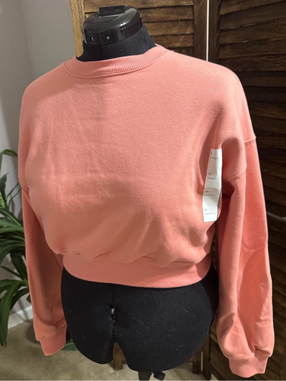 Salmon Cropped Sweater NWT M